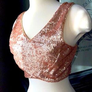 Forever 21 Rose gold Sequin Crop Top